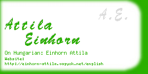 attila einhorn business card